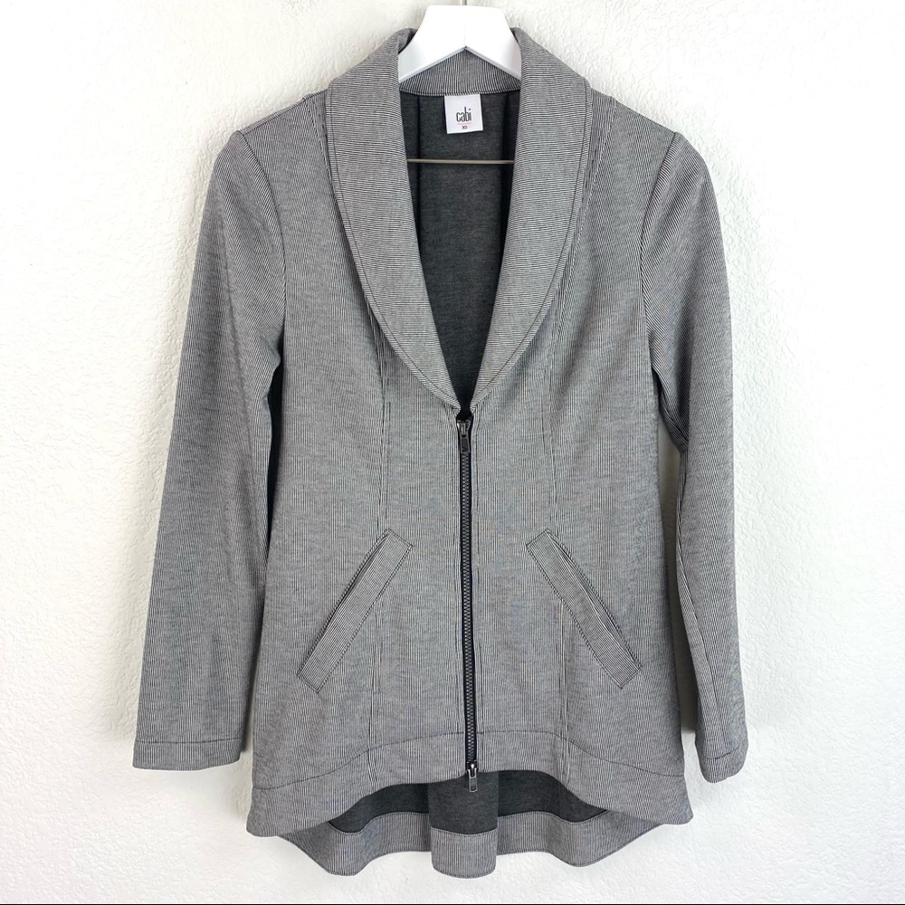 CAbi Dropoff Jacket #5300 Gray Knit Blazer XS